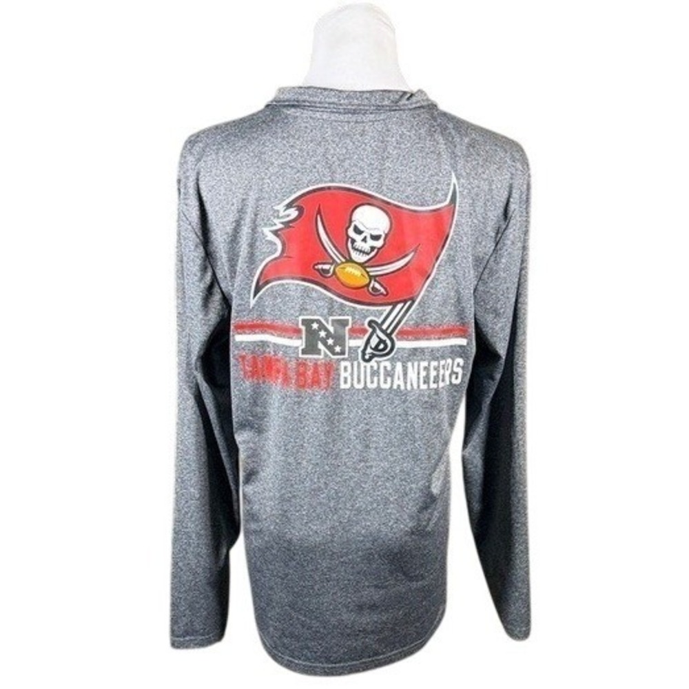 Tampa Bay Buccaneers NFL Team Apparel Quarter Zip Pullover Gray Mens‎ Medium M